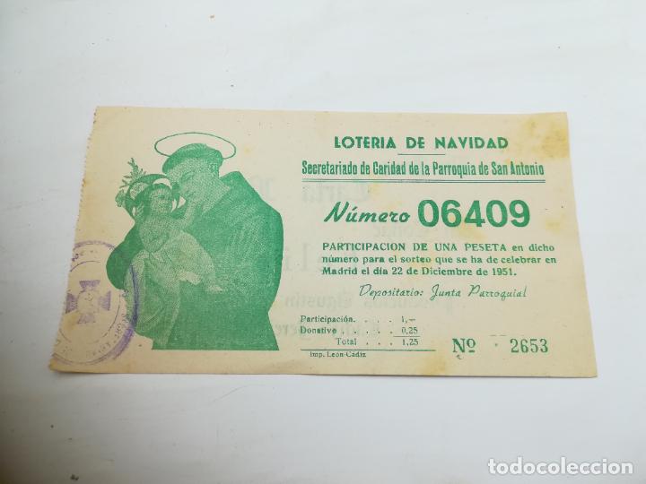 Loterie Nationale: PARTICIPACI&Oacute;N LOTER&Iacute;A DE NAVIDAD. SECRETARIADO DE CARIDAD DE PARROQUIA SAN ANTONIO. 1951