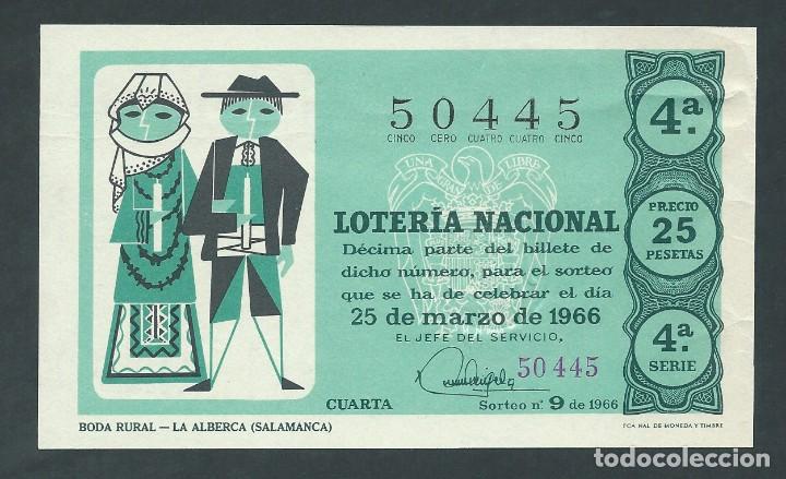 National Spanish Lottery: decimo loteria nacional 25 de marzo a&ntilde;o 1966 sorteo 9 boda rural la alberca (salamanca)