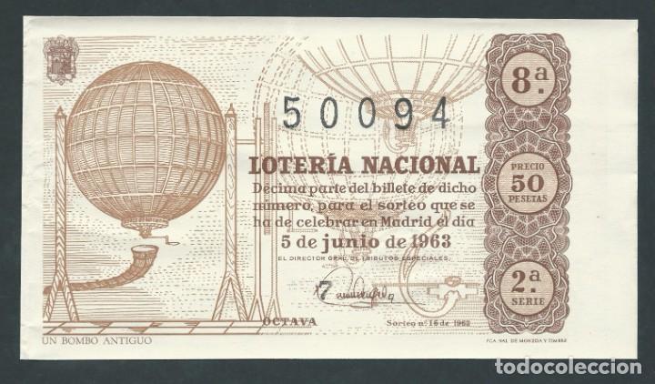 National Spanish Lottery: decimo loteria nacional 5 de junio a&ntilde;o 1963 sorteo 16 un bombo antiguo