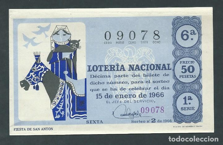 Nationale spanische Lotterie: decimo loteria nacional 15 de enero a&ntilde;o 1966 sorteo n 2 fiestas de san anton