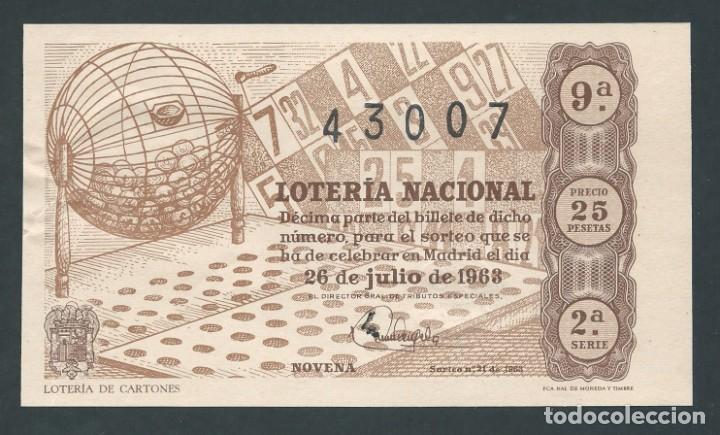 National Spanish Lottery: decimo loteria nacional 26 de julio a&ntilde;o 1963 sorteo n 21 loteria de cartones