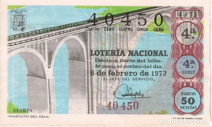 Lotaria Nacional: LOTER&Iacute;A NACIONAL 40450 6 FEBRERO 1973 SORTEO 4/73