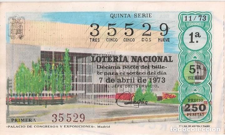 Lotaria Nacional: LOTER&Iacute;A NACIONAL 35529 7 ABRIL 1973 SORTEO 11/73