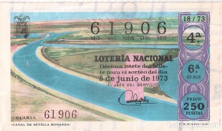 Lotaria Nacional: LOTER&Iacute;A NACIONAL 61906 5 JUNIO 1973 SORTEO 18/73