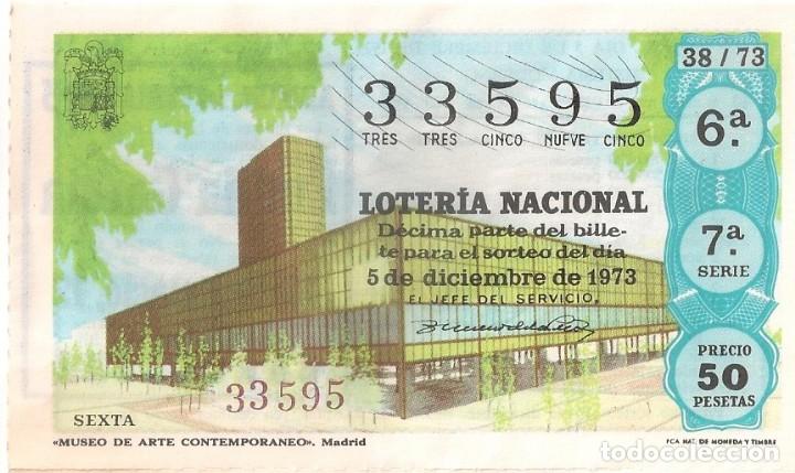 National Spanish Lottery: LOTER&Iacute;A NACIONAL 33595 5 DICIEMBRE 1973 SORTEO 38/73