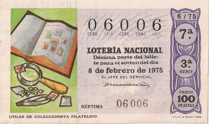 National Spanish Lottery: LOTER&Iacute;A NACIONAL 06006 8 FEBRERO 1975 SORTEO 6/75