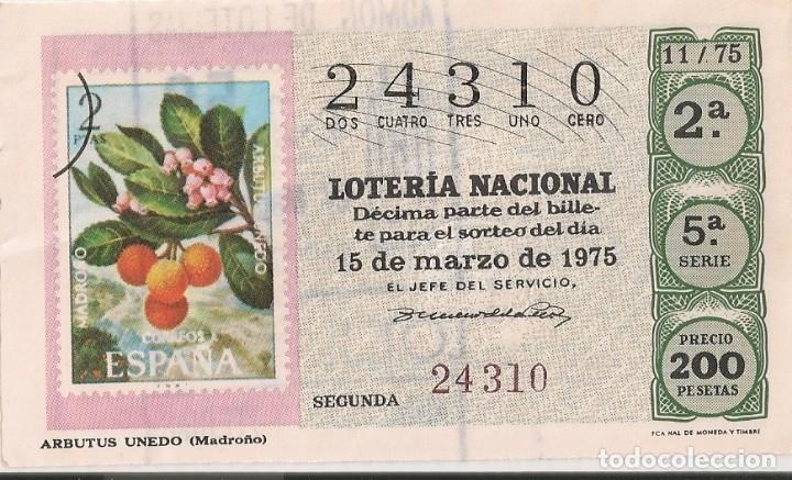 National Spanish Lottery: LOTER&Iacute;A NACIONAL 24310 15 MARZO 1975 SORTEO 11/75