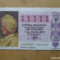 Lotería Nacional: DECIMO - Nº 11111 - 9 ABRIL 1983 - 13/83 - (SP) - PAOLO DEL POZO TOSCANELLI. Lote 313387313