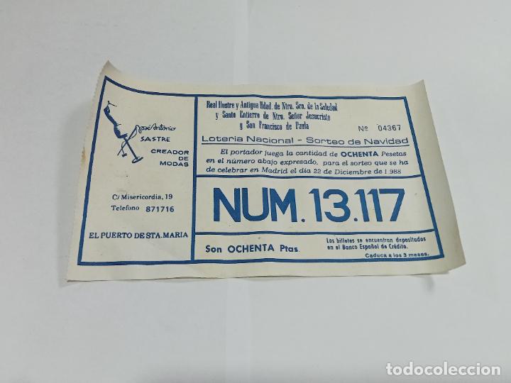 Loterie Nationale: PARTICIPACI&Oacute;N LOTER&Iacute;A NACIONAL NAVIDAD. SOLEDAD Y SANTO ENTIERRO. 1988. PTO STA MARIA
