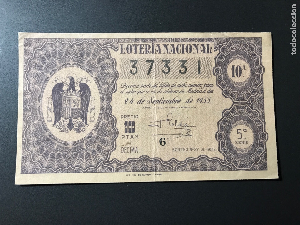 National Spanish Lottery: Loteria A&ntilde;o 1955 sorteo 27