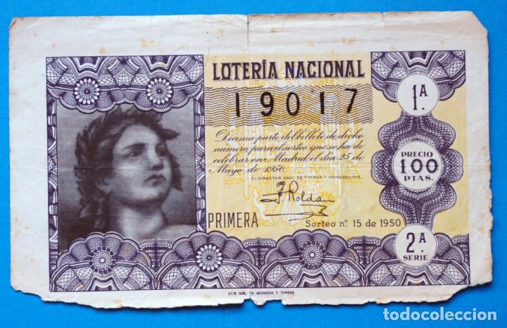 National Spanish Lottery: ANTIGUO D&Eacute;CIMO DE LOTER&Iacute;A. A&Ntilde;O 1950. ADMINISTRACI&Oacute;N N&ordm; 35. BARCELONA