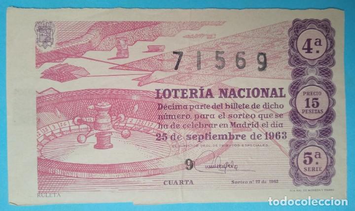 Loterie Nationale: Loter&iacute;a Nacional, a&ntilde;o 1963, sorteo 27