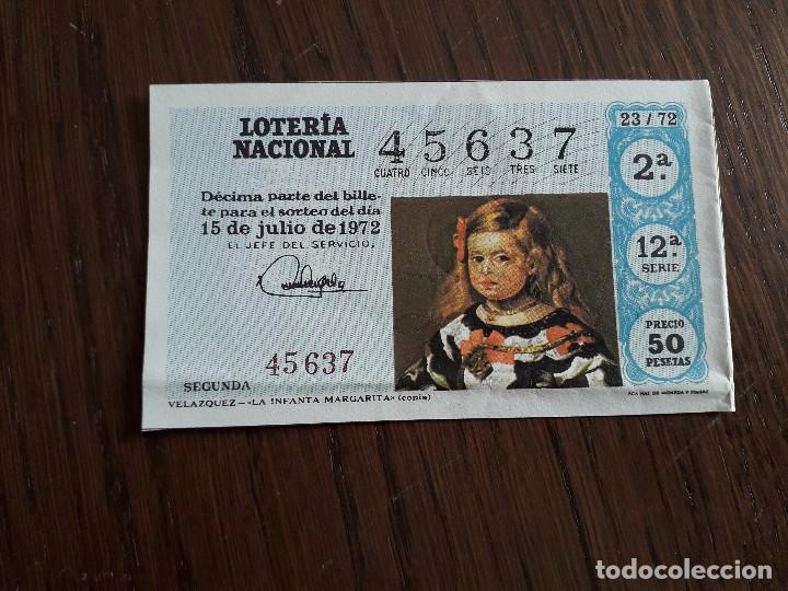 Loter&iacute;a nacional: d&eacute;cimo loter&iacute;a nacional de dia 15-07-72, Vel&aacute;zquez, La infanta Margarita. sorteo 23/72