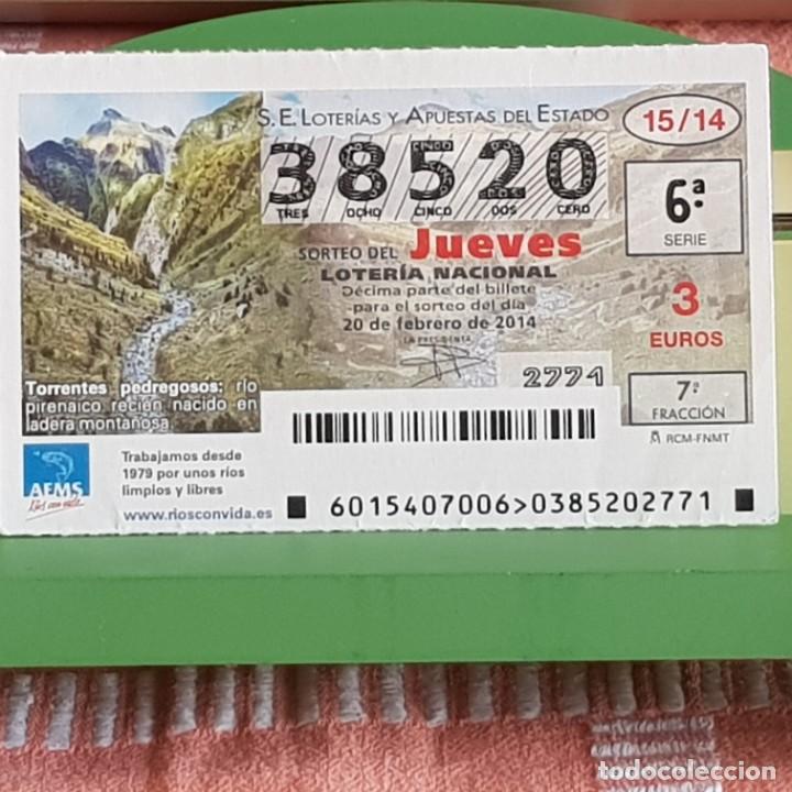 Nationale spanische Lotterie: LOTER&Iacute;A NACIONAL, SORTEO 15/14, 20 FEBRERO 2014, R&Iacute;OS CON VIDA, TORRENTES PEDREGOSOS, N&ordm; 38520