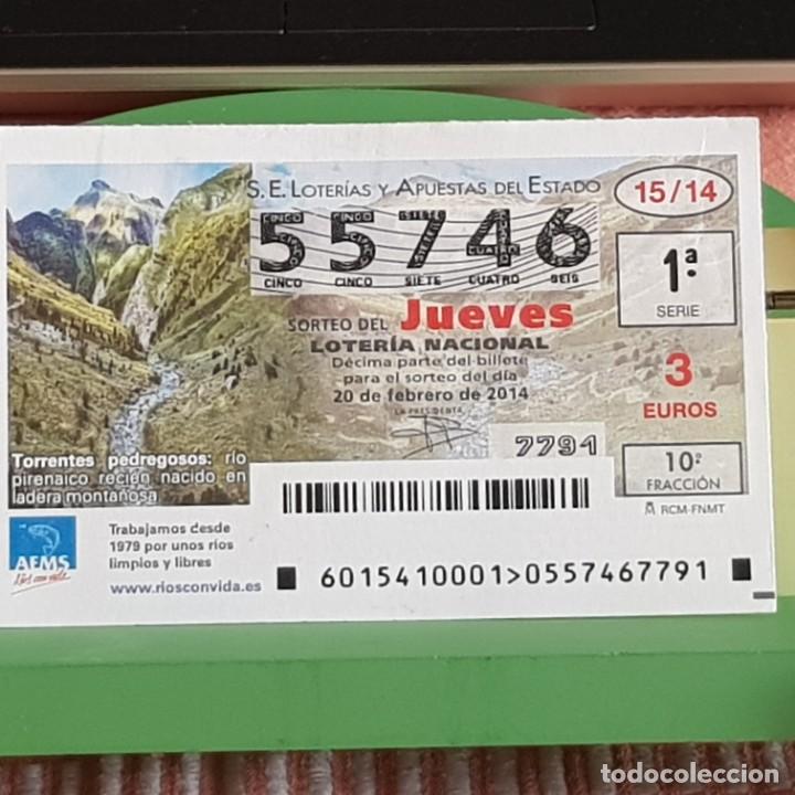 Nationale spanische Lotterie: LOTER&Iacute;A NACIONAL, SORTEO 15/14, 20 FEBRERO 2014, R&Iacute;OS CON VIDA, TORRENTES PEDREGOSOS, N&ordm; 55746