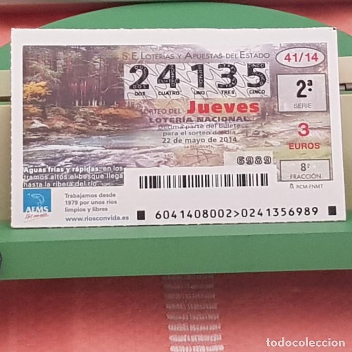 Loterie Nationale: LOTER&Iacute;A NACIONAL, SORTEO 41/14, 22 MAYO 2014, R&Iacute;OS CON VIDA, AGUAS FR&Iacute;AS Y R&Aacute;PIDAS, N&ordm; 24135