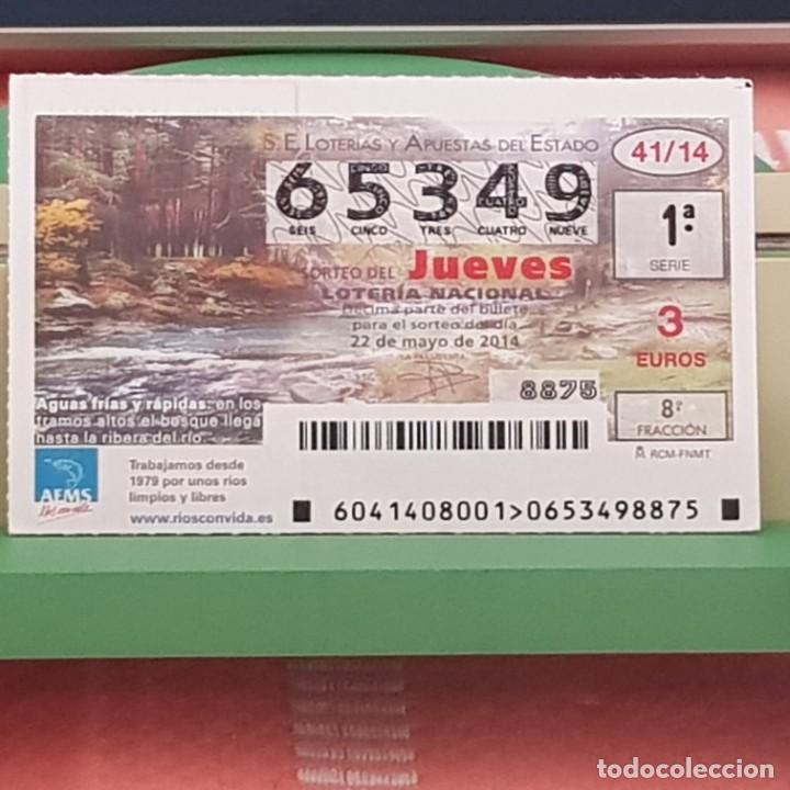 Loterie Nationale: LOTER&Iacute;A NACIONAL, SORTEO 41/14, 22 MAYO 2014, R&Iacute;OS CON VIDA, AGUAS FR&Iacute;AS Y R&Aacute;PIDAS, N&ordm; 65349