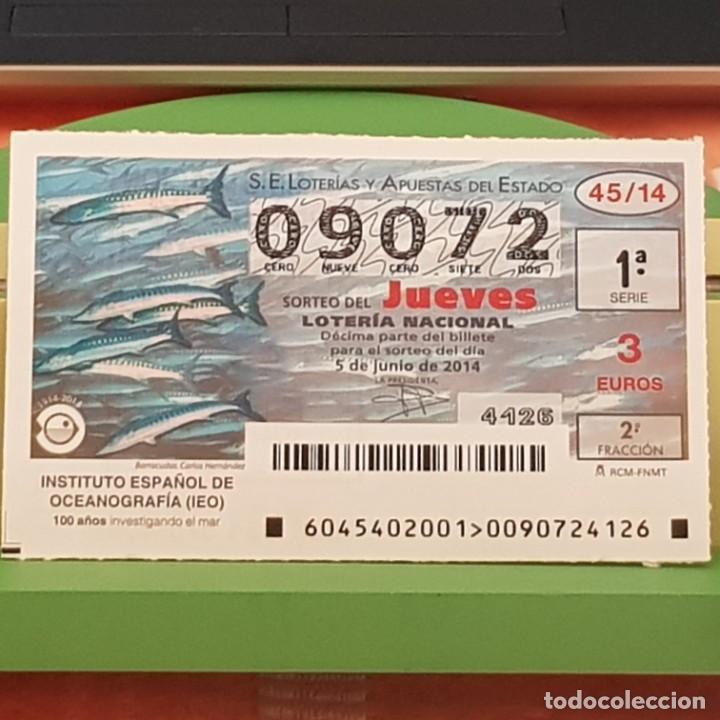 Lotaria Nacional: LOTER&Iacute;A NACIONAL, SORTEO 45/14, 5 JUNIO 2014, 100 ANIV. INSTITUTO ESPA&Ntilde;OL OCEANOGRAF&Iacute;A, N&ordm; 09072