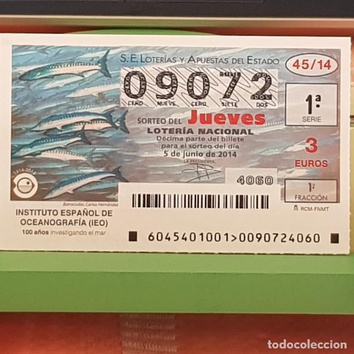 Lotaria Nacional: LOTER&Iacute;A NACIONAL, SORTEO 45/14, 5 JUNIO 2014, 100 ANIV. INSTITUTO ESPA&Ntilde;OL OCEANOGRAF&Iacute;A, N&ordm; 09072