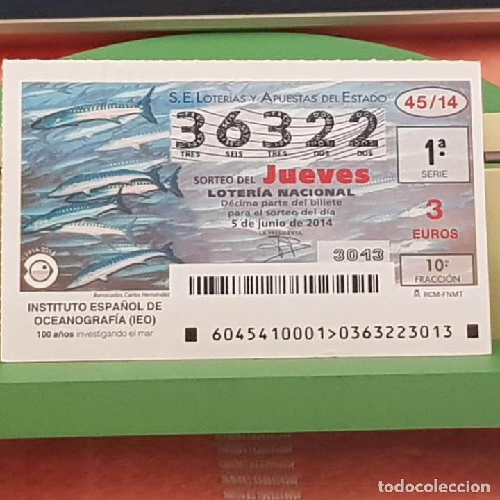 Lotaria Nacional: LOTER&Iacute;A NACIONAL, SORTEO 45/14, 5 JUNIO 2014, 100 ANIV. INSTITUTO ESPA&Ntilde;OL OCEANOGRAF&Iacute;A, N&ordm; 36322