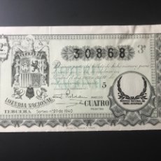 Lotería Nacional: LOTERIA AÑO 1940 SORTEO 20