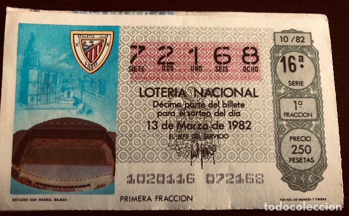 National Spanish Lottery: Loter&iacute;a Nacional. 13 de Marzo de 1982. Dedicada al estadio San Mam&eacute;s del Athletic Club de Bilbao.