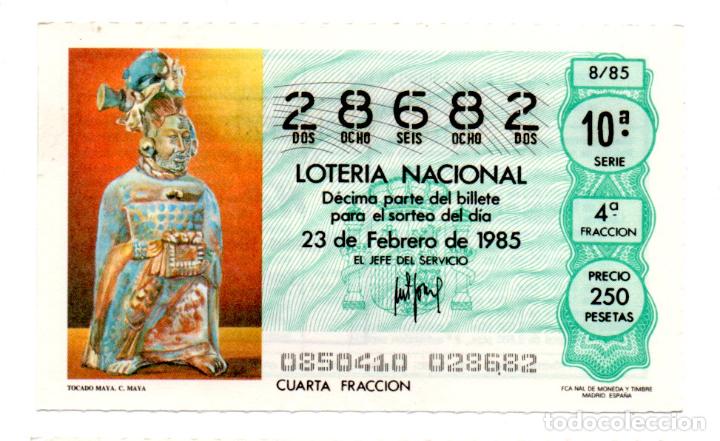 National Spanish Lottery: LOTER&Iacute;A NACIONAL DEL S&Aacute;BADO - A&Ntilde;O 1985 - SORTEO 8 - N&Uacute;MERO CAPIC&Uacute;A -