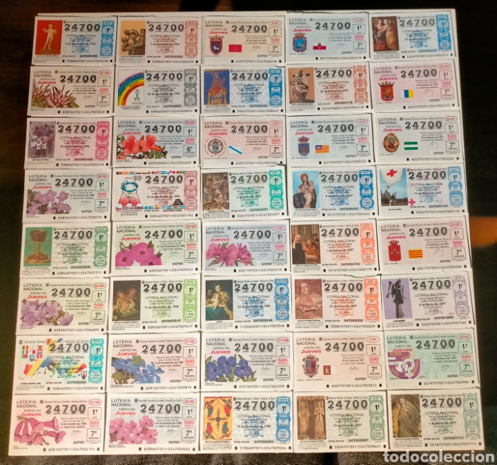 Loter&iacute;a nacional: 1995 - 1998 Colecci&oacute;n 240 BOLETOS DE LOTERIA NACIONAL