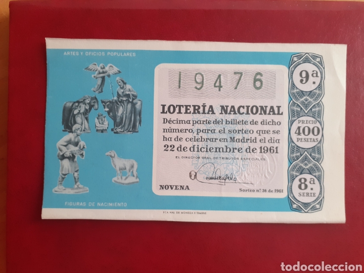 National Spanish Lottery: Loter&iacute;a Nacional 22 diciembre 1961 sorteo 36