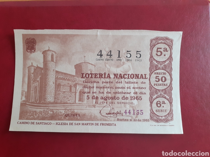 Loter&iacute;a Nacional: Loter&iacute;a Nacional 5 agosto 1965 sorteo 22