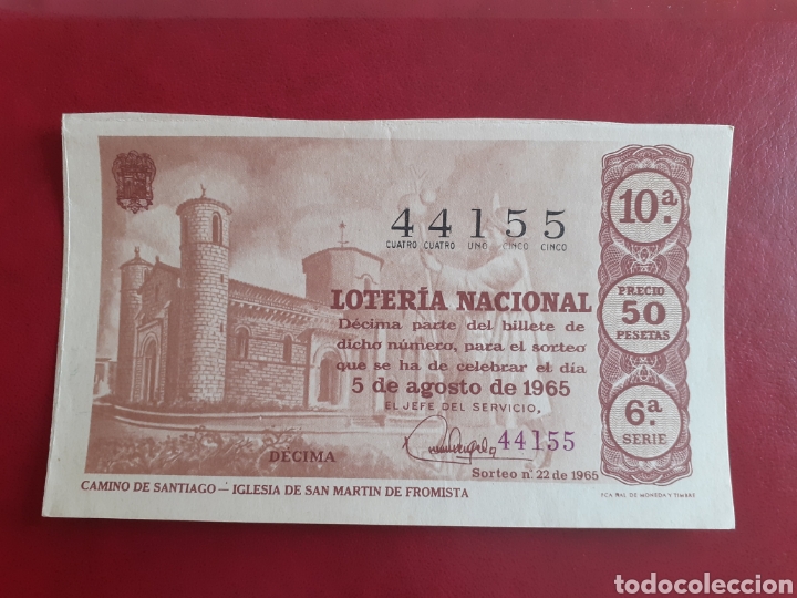 Loter&iacute;a Nacional: Loter&iacute;a Nacional 5 agosto 1965 sorteo 22