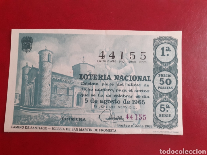 Loter&iacute;a Nacional: Loter&iacute;a Nacional 5 agosto 1965 sorteo 22