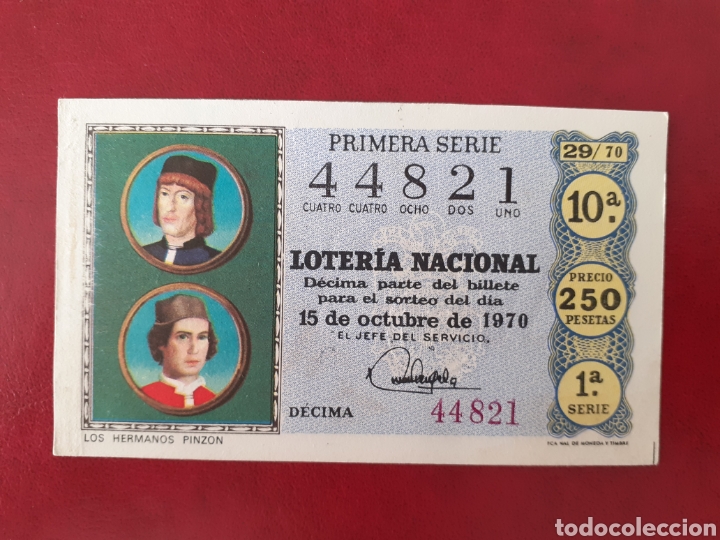 Nationale spanische Lotterie: Loter&iacute;a Nacional 1970 sorteo 29 administraci&oacute;n 11 Valencia