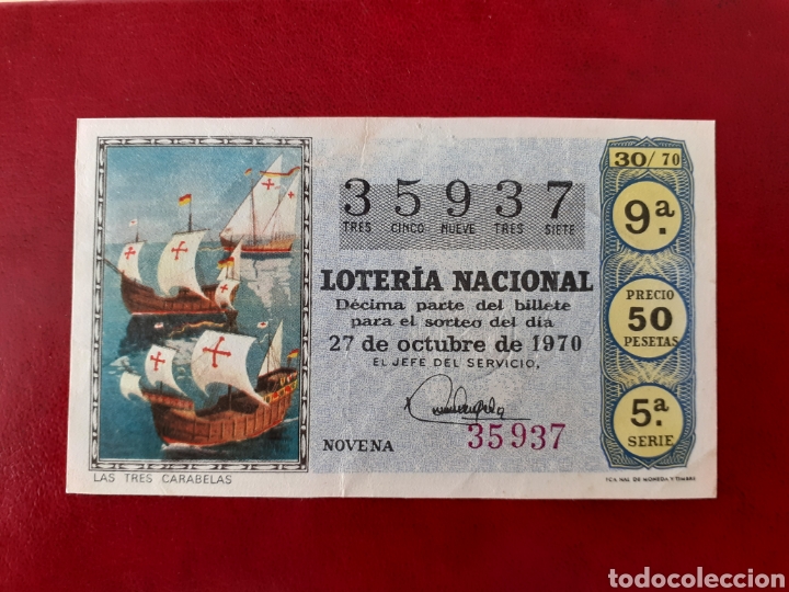 Nationale spanische Lotterie: Loter&iacute;a Nacional 1970 sorteo 30 administraci&oacute;n 2 M&aacute;laga