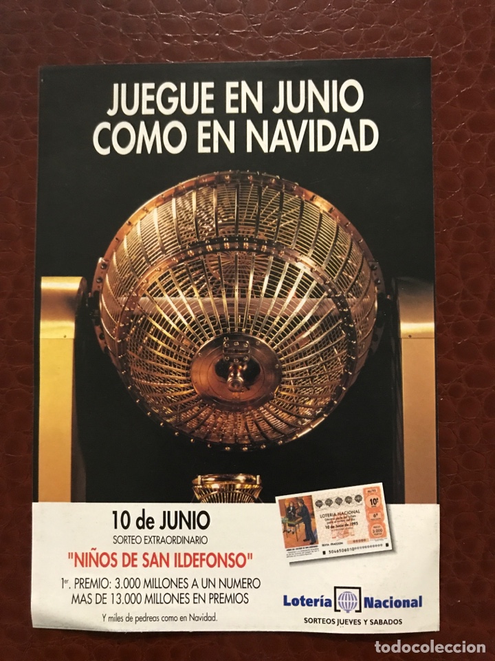 National Spanish Lottery: Loteria Peque&ntilde;o Cartel Sorteo A&ntilde;o 1995
