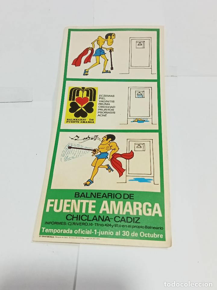 Nationale spanische Lotterie: PUBLICIDAD. 1970. BALNEARIO DE FUENTE AMARGA. CHICLANA, C&Aacute;DIZ. 8.5 X 18 CM