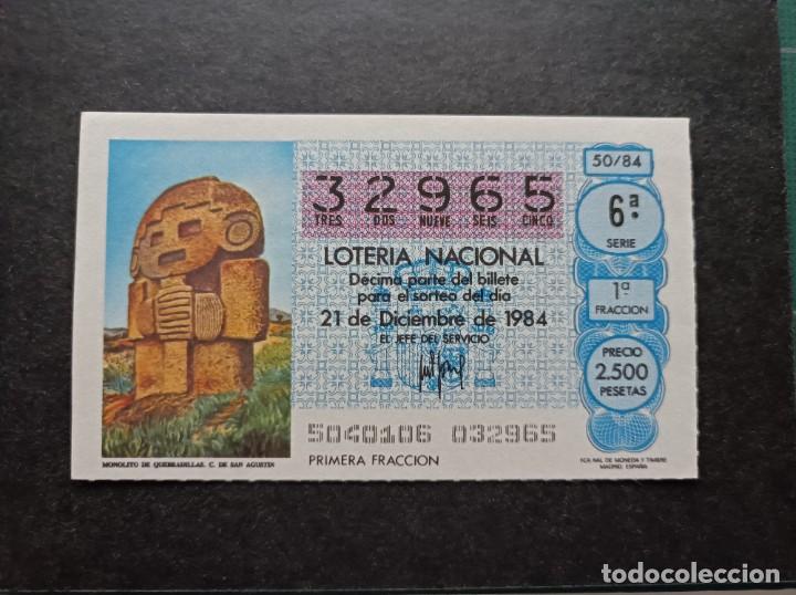 Loter&iacute;a Nacional: L. Nacional 21 de Diciembre 1984. Sorteo 50/84. M. Quebradillas. C. de San Agust&iacute;n. N&ordm; 32263.