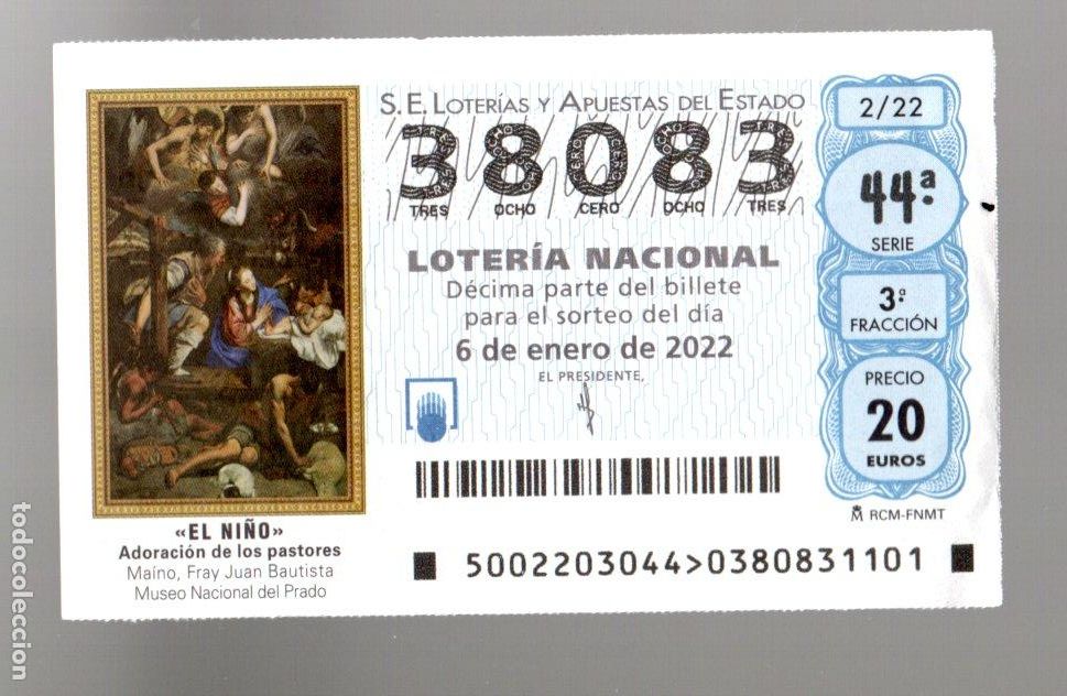 National Spanish Lottery: LOTER&Iacute;A NACIONAL - 6 DE ENERO DE 2022 - SORTEO 2 - N&Uacute;MERO CAPIC&Uacute;A -