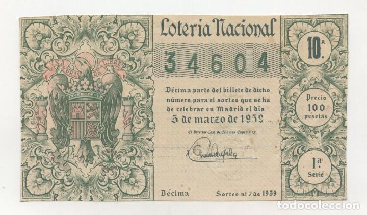 Loter&iacute;a nacional: Loter&iacute;a Nacional Sorteo 5 de Marzo 1959. (n&ordm; 7 de 1959)
