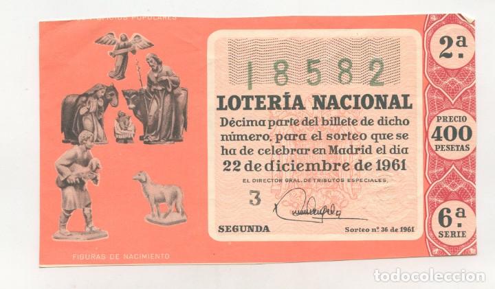 Loter&iacute;a nacional: D&eacute;cimo de Loter&iacute;a Nacional Sorteo 22 diciembre 1961 (Sorteo n&ordm; 36)