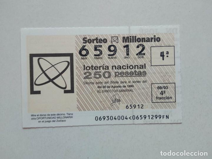National Spanish Lottery: DECIMO DE LOTERIA NACIONAL A&Ntilde;O 1993 SORTEO DEL ZODIACO N&ordm; 69