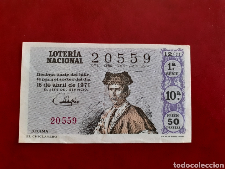 National Spanish Lottery: Loter&iacute;a 20559 sorteo 12 de 1971