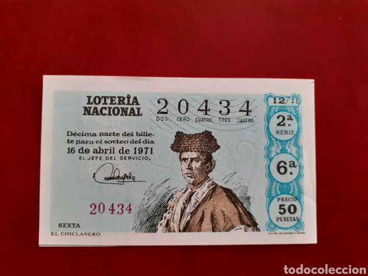 National Spanish Lottery: Loter&iacute;a 20434 sorteo 12 de 1971 administraci&oacute;n 2 Palma de Mallorca