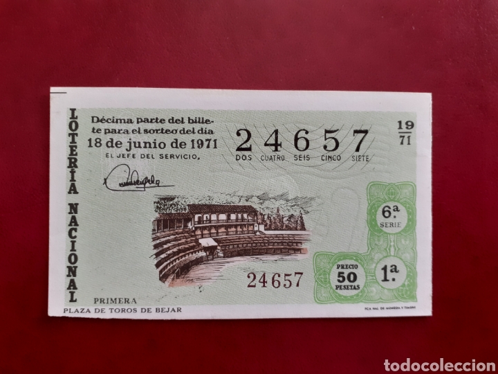 National Spanish Lottery: Loter&iacute;a 24657 sorteo 19 de 1971 administraci&oacute;n 11 Valencia