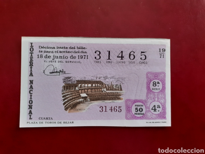Loter&iacute;a nacional: Loter&iacute;a 31465 sorteo 19 de 1971 administraci&oacute;n Valladolid