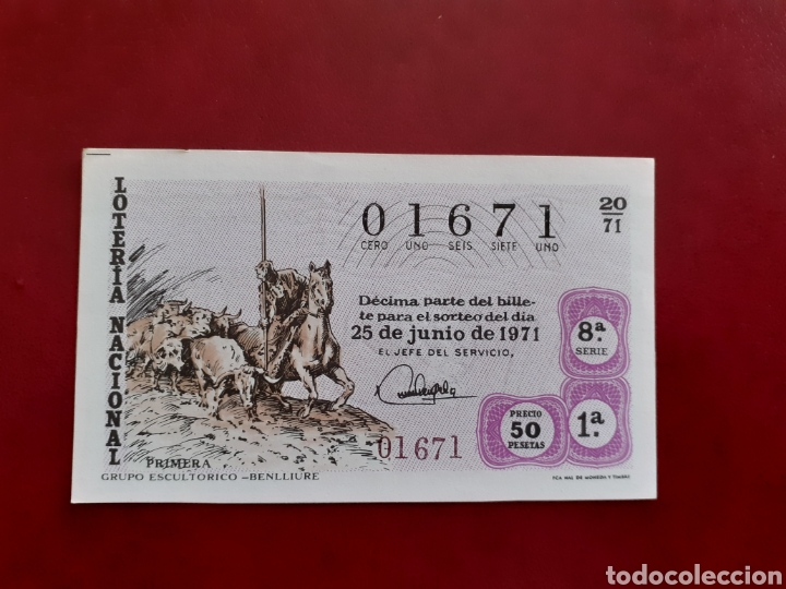 Loter&iacute;a nacional: Loter&iacute;a 01671 sorteo 20 de 1971 administraci&oacute;n 48 Barcelona