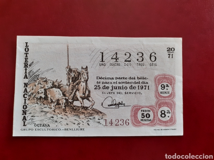 Loter&iacute;a nacional: Loter&iacute;a 14236 sorteo 20 de 1971 administraci&oacute;n Mislata