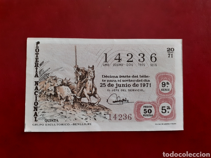 Loter&iacute;a nacional: Loter&iacute;a 14236 sorteo 20 de 1971 administraci&oacute;n Mislata