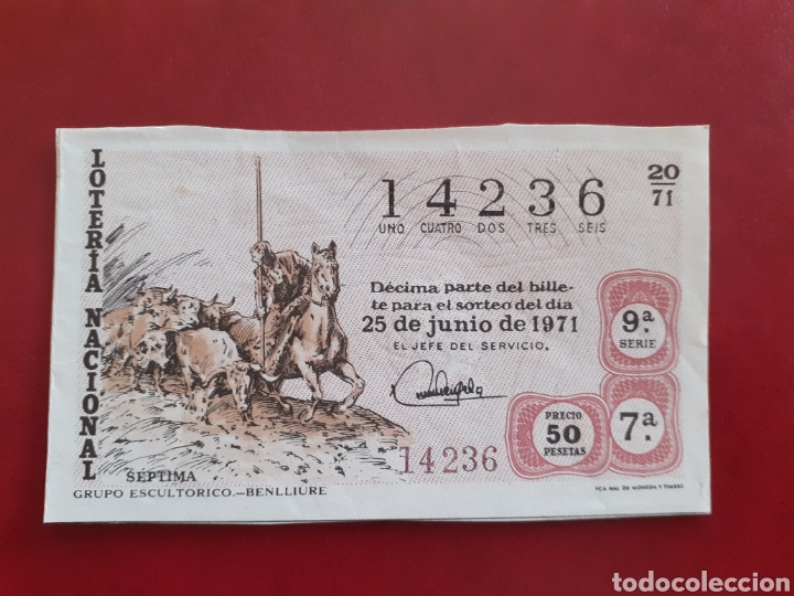 Loter&iacute;a nacional: Loter&iacute;a 14236 sorteo 20 de 1971 administraci&oacute;n Mislata