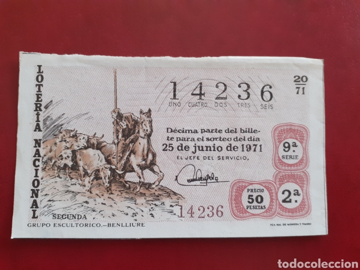 Loter&iacute;a nacional: Loter&iacute;a 14236 sorteo 20 de 1971 administraci&oacute;n Mislata